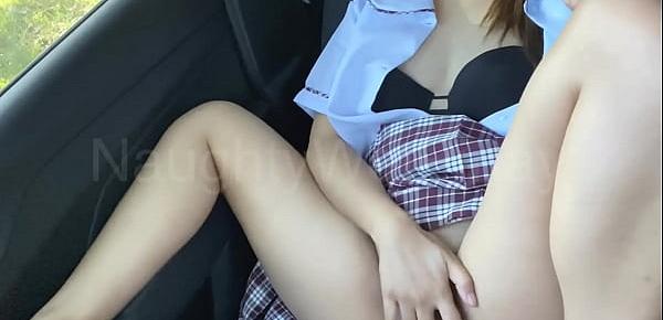 Step Dad Fetch Me From The School And Gets Horny - Car Masturbation While Step Dad Is Watching